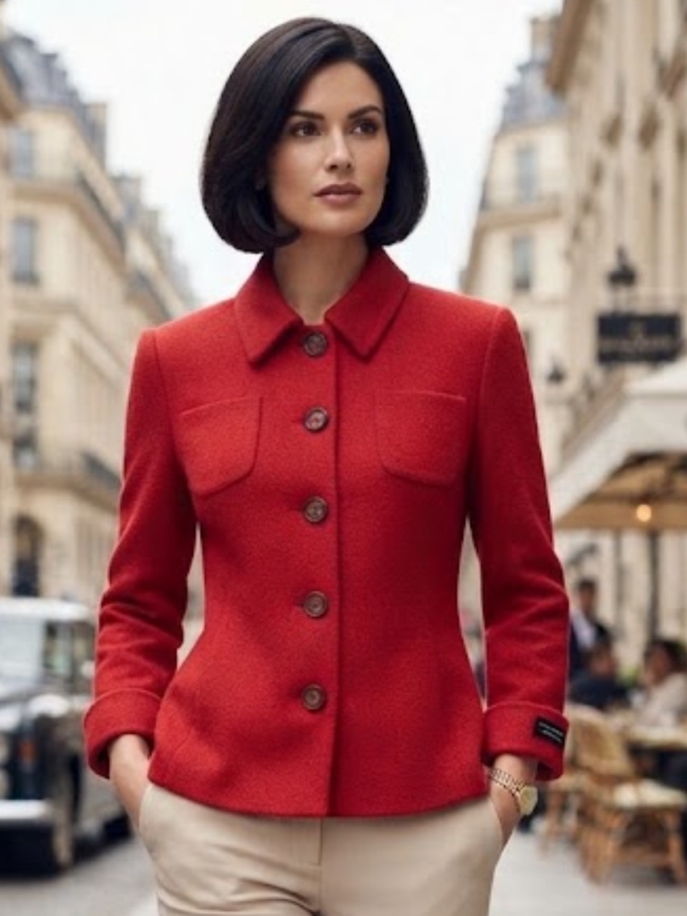 NWT Vintage Harve Benard red wool cashmere blazer jacket